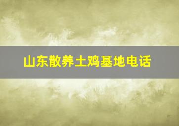 山东散养土鸡基地电话