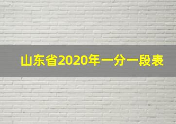 山东省2020年一分一段表