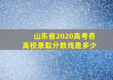 山东省2020高考各高校录取分数线是多少