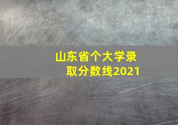 山东省个大学录取分数线2021