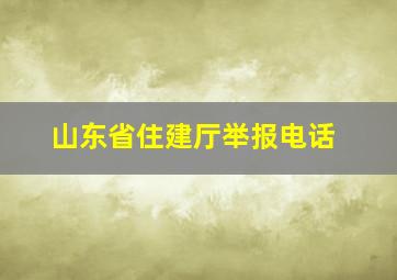 山东省住建厅举报电话