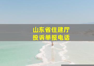 山东省住建厅投诉举报电话