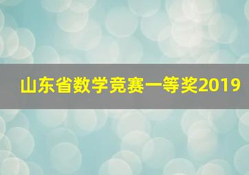 山东省数学竞赛一等奖2019