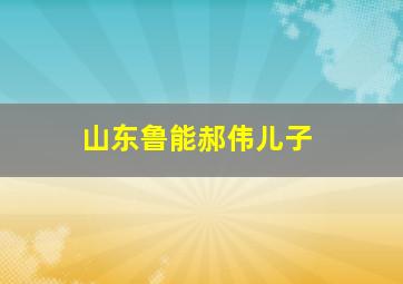 山东鲁能郝伟儿子