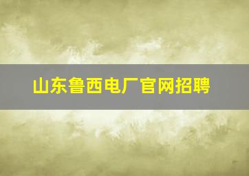 山东鲁西电厂官网招聘