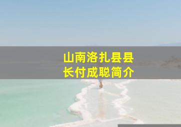 山南洛扎县县长付成聪简介