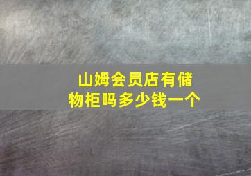 山姆会员店有储物柜吗多少钱一个