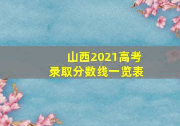 山西2021高考录取分数线一览表