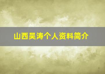 山西吴涛个人资料简介