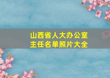 山西省人大办公室主任名单照片大全