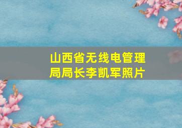 山西省无线电管理局局长李凯军照片