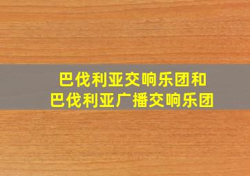 巴伐利亚交响乐团和巴伐利亚广播交响乐团