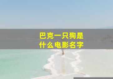 巴克一只狗是什么电影名字