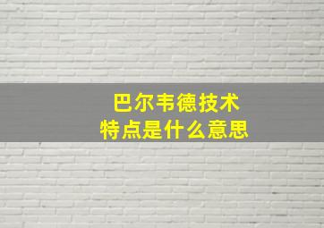 巴尔韦德技术特点是什么意思