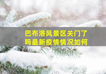 巴布洛风景区关门了吗最新疫情情况如何