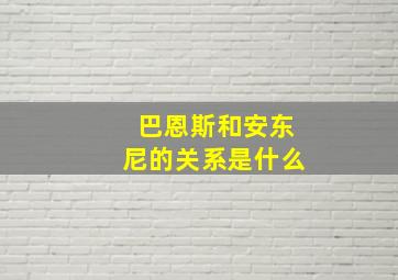 巴恩斯和安东尼的关系是什么