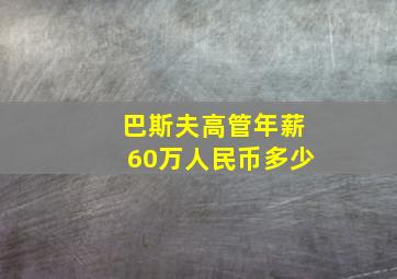 巴斯夫高管年薪60万人民币多少