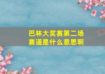 巴林大奖赛第二场赛道是什么意思啊