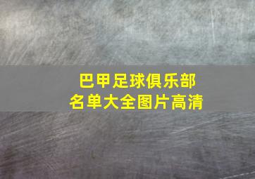 巴甲足球俱乐部名单大全图片高清