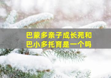 巴蒙多亲子成长苑和巴小多托育是一个吗