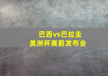 巴西vs巴拉圭美洲杯赛前发布会