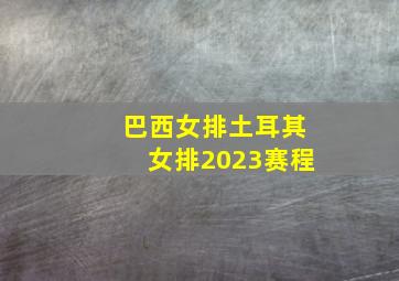 巴西女排土耳其女排2023赛程