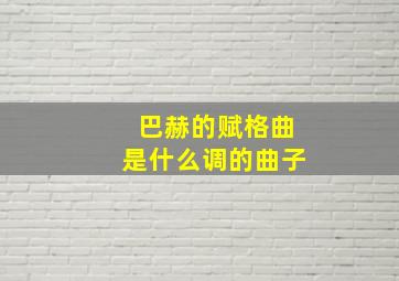 巴赫的赋格曲是什么调的曲子