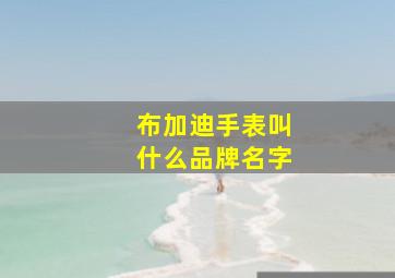 布加迪手表叫什么品牌名字