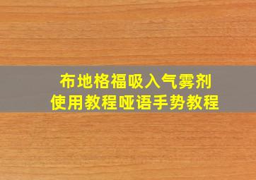 布地格福吸入气雾剂使用教程哑语手势教程