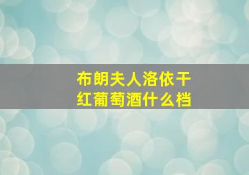 布朗夫人洛依干红葡萄酒什么档