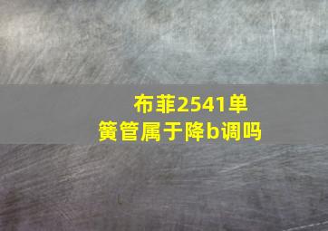 布菲2541单簧管属于降b调吗