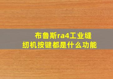 布鲁斯ra4工业缝纫机按键都是什么功能