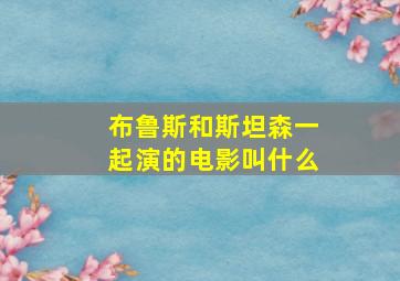 布鲁斯和斯坦森一起演的电影叫什么