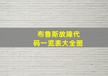 布鲁斯故障代码一览表大全图