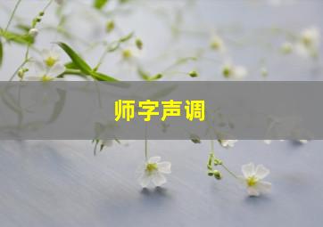 师字声调