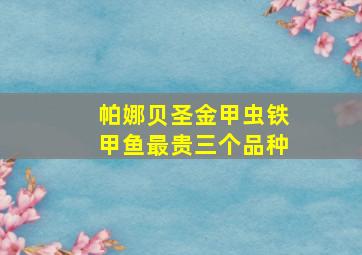 帕娜贝圣金甲虫铁甲鱼最贵三个品种