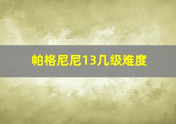 帕格尼尼13几级难度