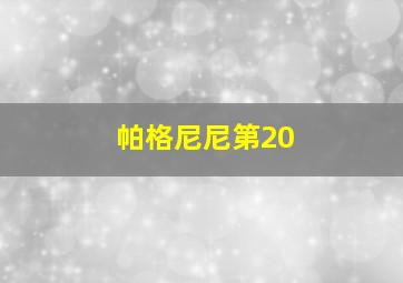 帕格尼尼第20