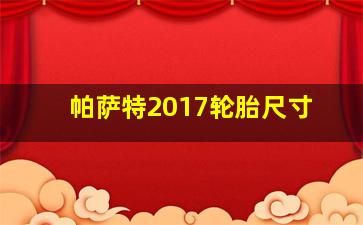 帕萨特2017轮胎尺寸