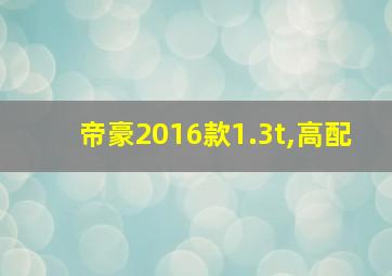 帝豪2016款1.3t,高配