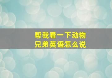 帮我看一下动物兄弟英语怎么说