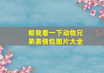 帮我看一下动物兄弟表情包图片大全