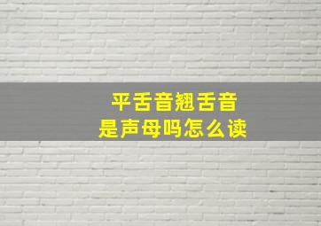 平舌音翘舌音是声母吗怎么读