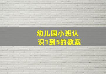 幼儿园小班认识1到5的教案