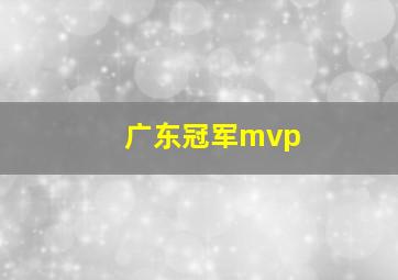 广东冠军mvp