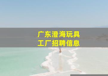 广东澄海玩具工厂招聘信息