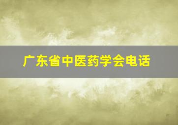 广东省中医药学会电话