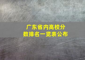 广东省内高校分数排名一览表公布