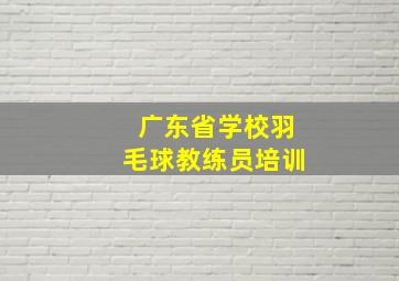 广东省学校羽毛球教练员培训