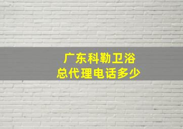 广东科勒卫浴总代理电话多少